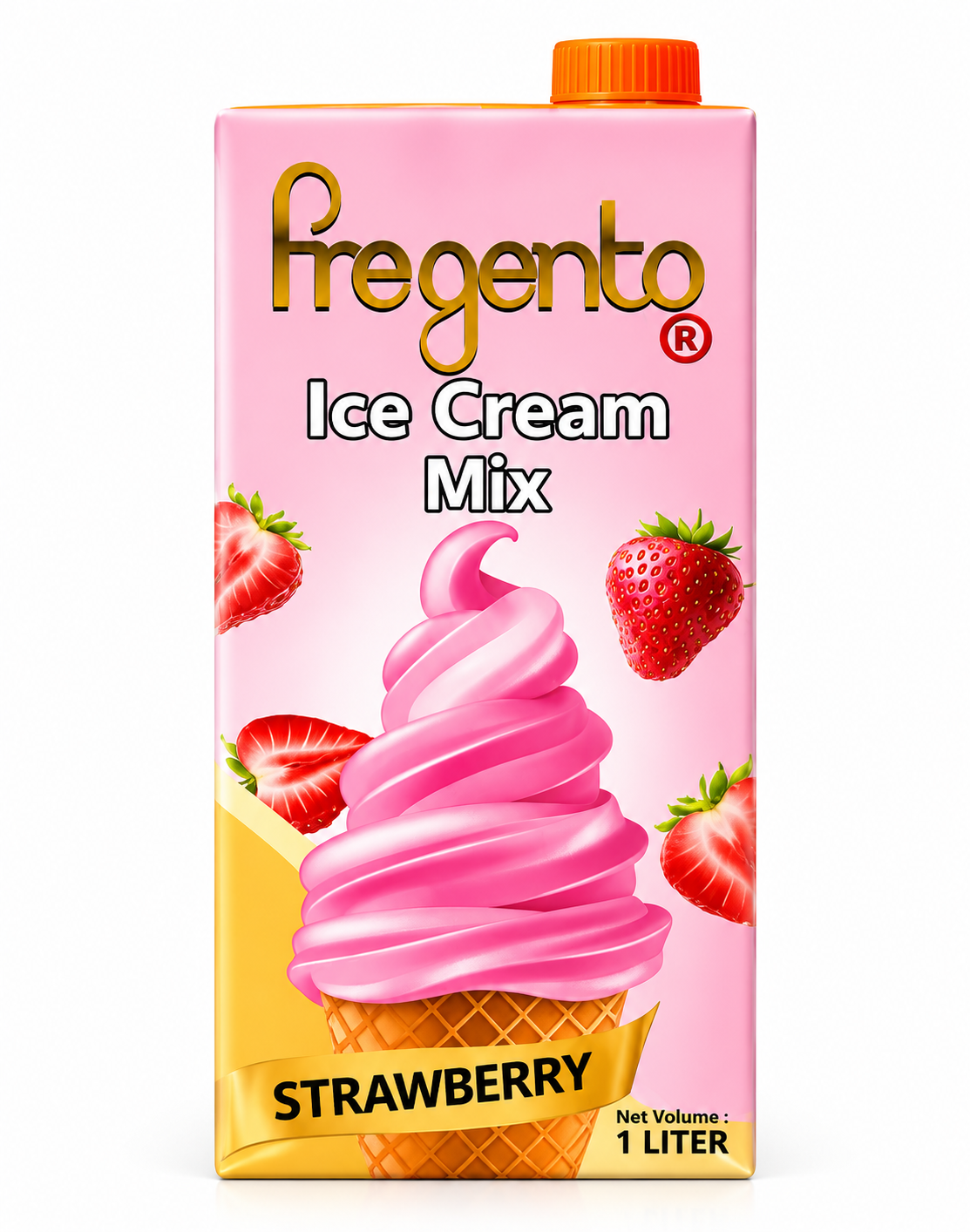 Pregento Ice Cream Mix Strawberry 1 Liter